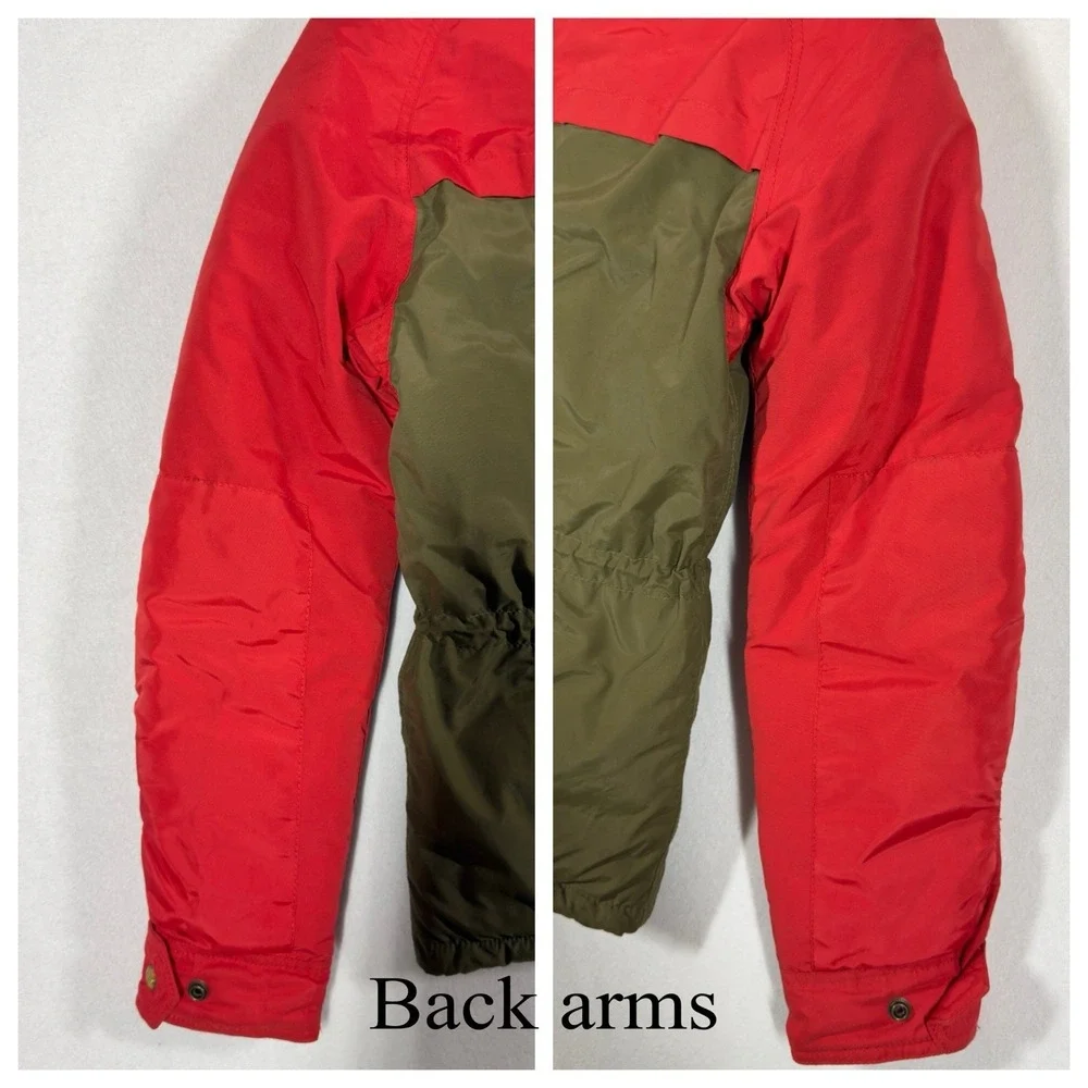 Scotch & Soda Hooded Puffer Jacket Mens S Red Green Sherpa Lined Parka‎